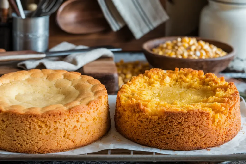 Cornbread vs Southern Cornbread side by side