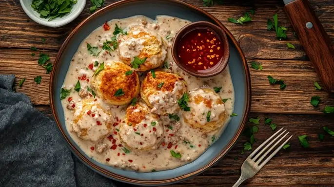 Spicy Biscuits And Gravy Variation