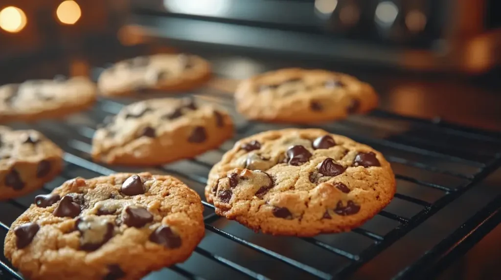 Title Perfectly Baked Toll House Cookies Cooling.