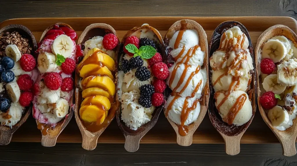 Modern Banana Split Variations with Creative Toppings