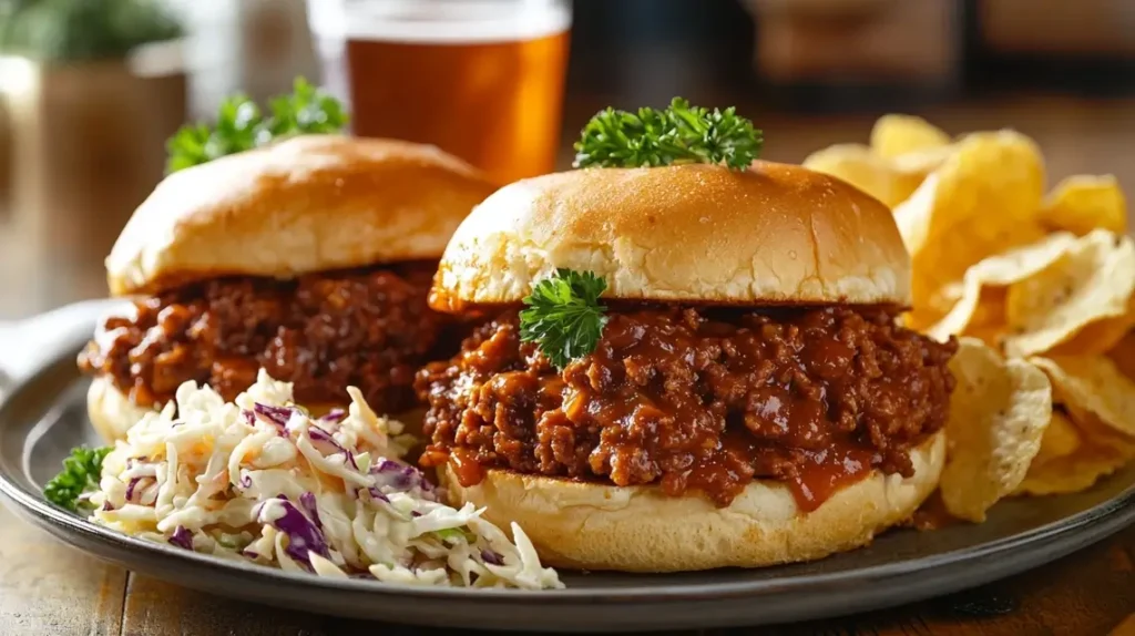 Cooking ground beef in a skillet for homemade sloppy joes